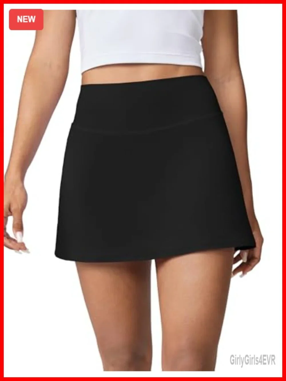 High Waisted Athletic Skort with Built-in Shorts and Pockets